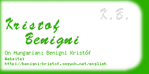 kristof benigni business card